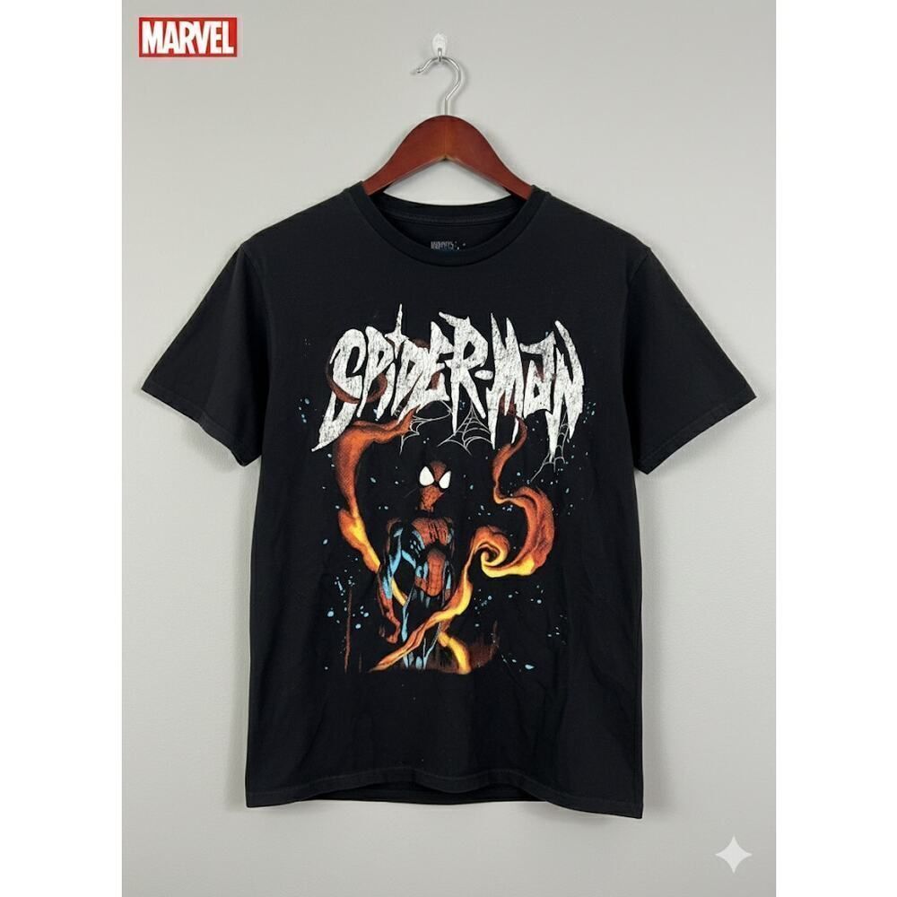 Marvel Spiderman Black SS Short Sleeve Graphic Tee Shirt T-Shirt Medium